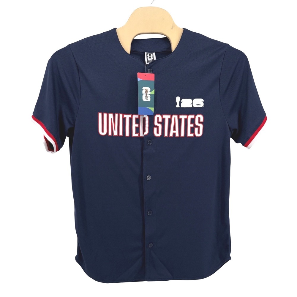 NEW FIFA World Cup 2026 Jersey Mens Large Baseball Navy "United States" 9KIMW9A